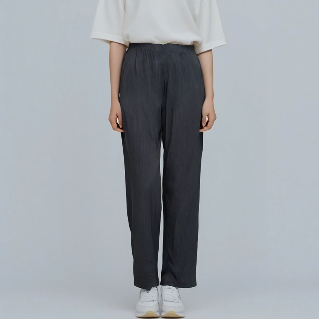 9149-大口袋常规款直筒裤长裤褶皱女士裤休闲裤A仓