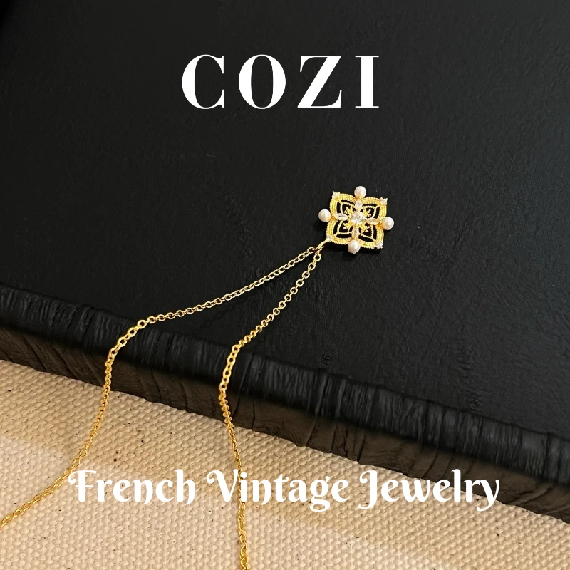 COZI 坠链均925银锆石 蔻姿轻奢时尚精致925银项链设计感蛇年新款