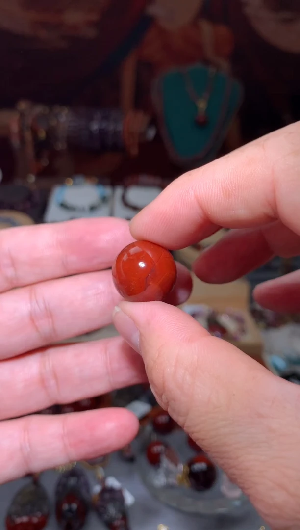 未镶嵌珠宝半成品水晶红极光单珠17mm+