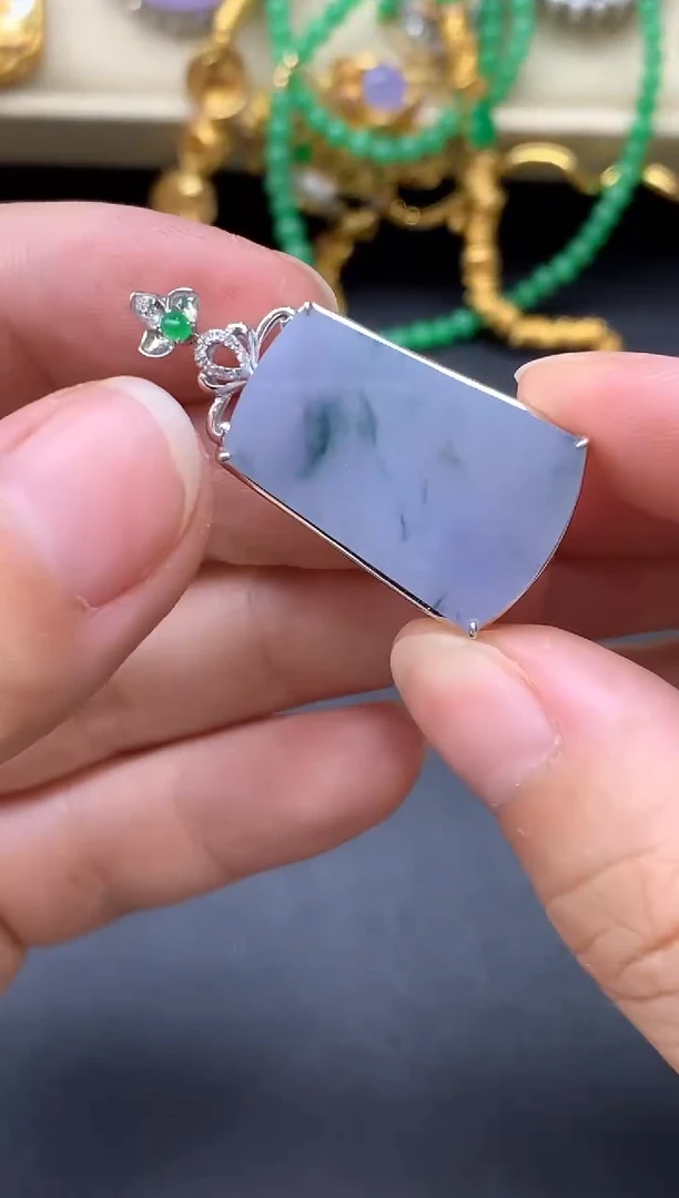 翡翠18K金镶嵌颈饰349-中国好珍宝