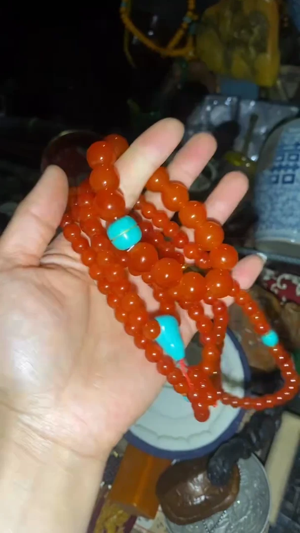 手链未镶嵌南红玛瑙福利-南红长短串复古工藝一套--优选