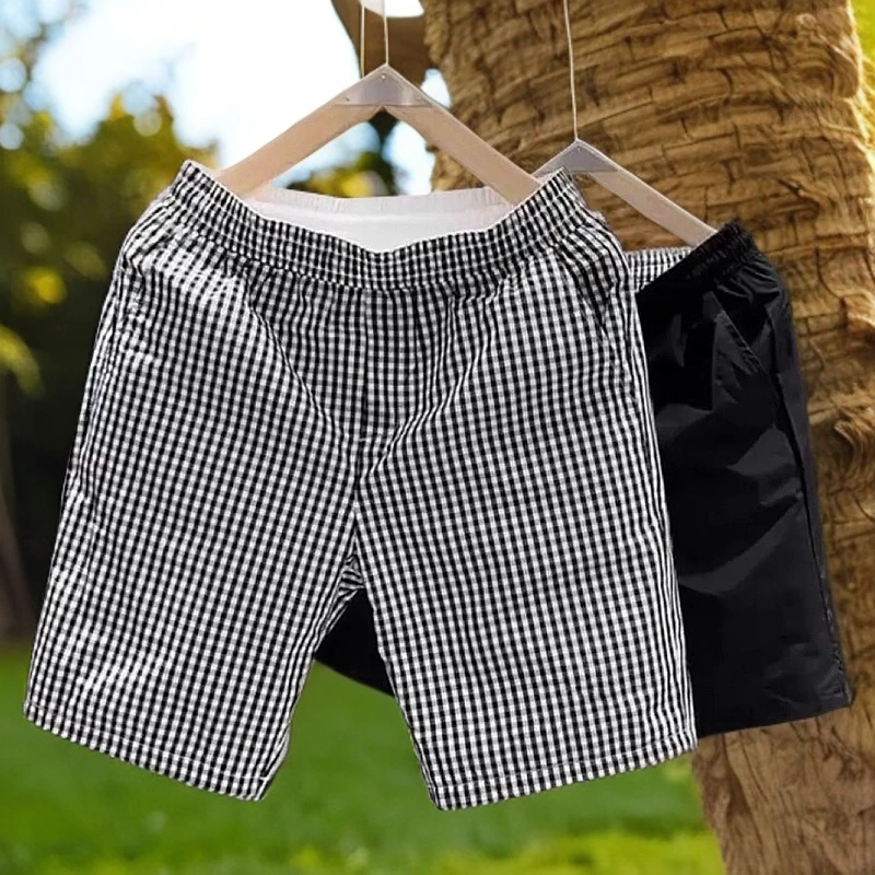 短裤男士夏季格子男士速干显瘦短裤运动时尚裤子速干