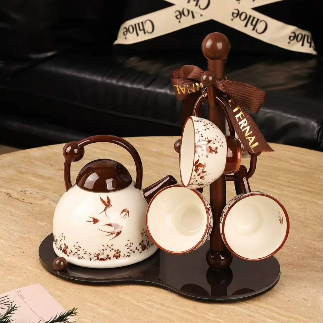满氛法式水具套装家用中古风高级感花茶水杯乔迁新居结婚伴手礼