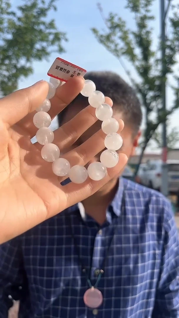 水晶手链未镶嵌天然白幽灵手串多样性发一13mm