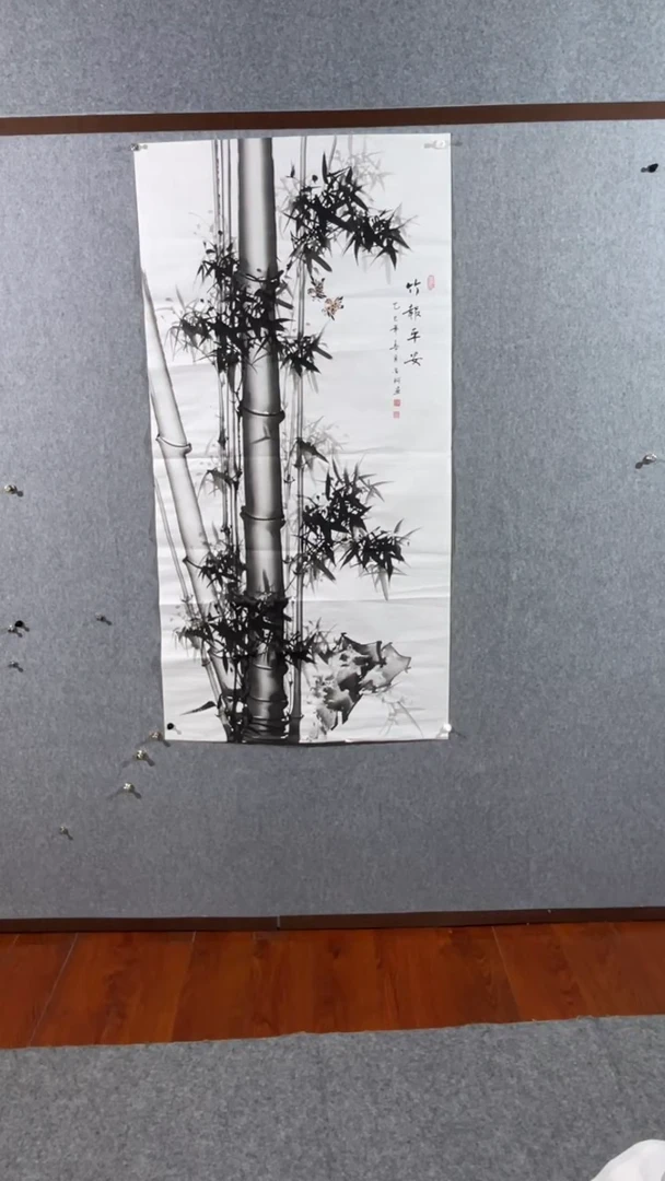 壁画1竹报平安138*69