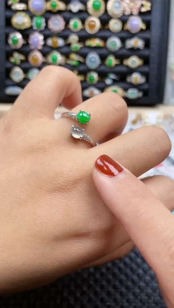 银S925镶嵌戒指翡翠17