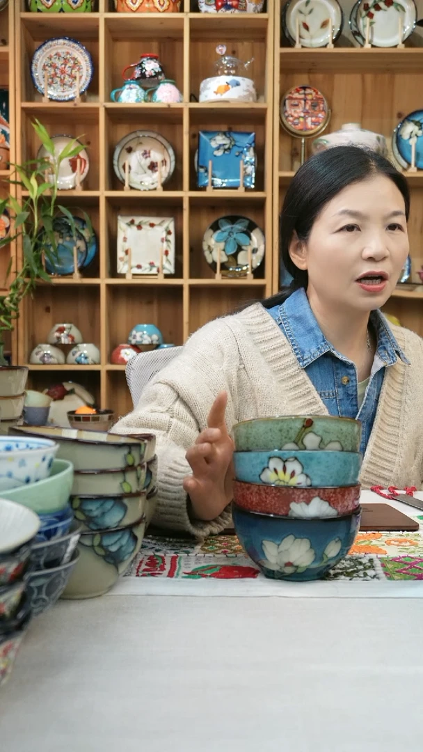 瓷片小可陶瓷高温四只米饭碗