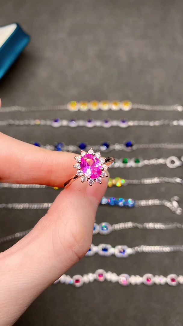 【闪购商品】蓝宝石戒指银S925镶嵌.....