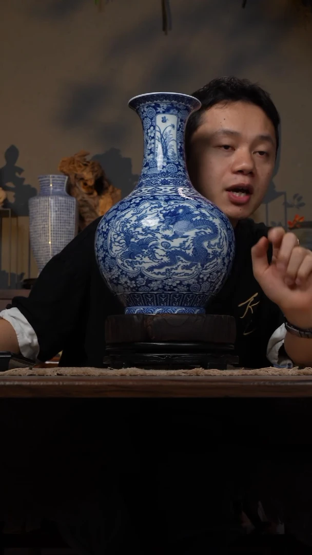 摆件WN问泥景德镇陶瓷花瓶摆件