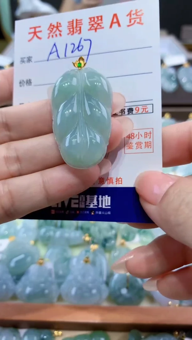 颈饰18K金镶嵌翡翠天然翡翠A货挂件