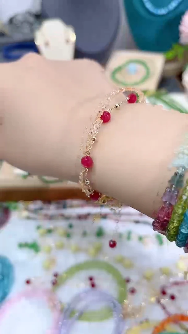 【闪购商品】红宝石手链14K金镶嵌满79