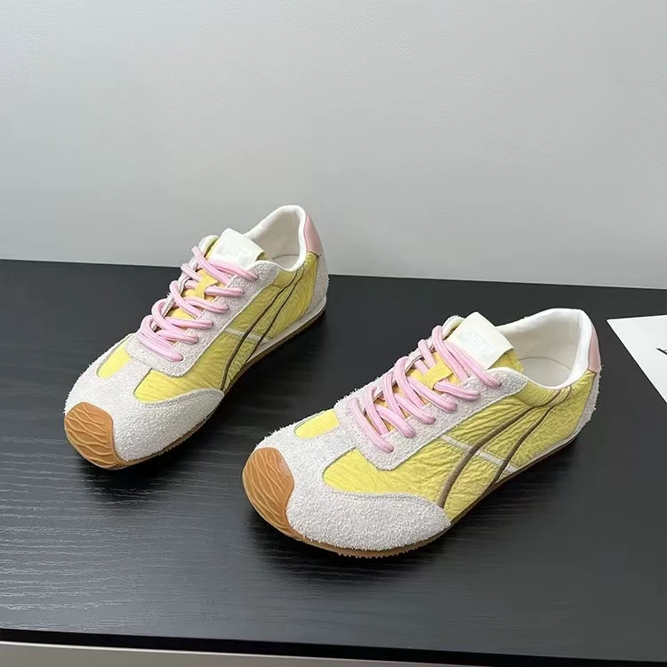 德训鞋女爆款2025春季新款网红拼色百搭轻便休闲运动阿甘鞋ins潮