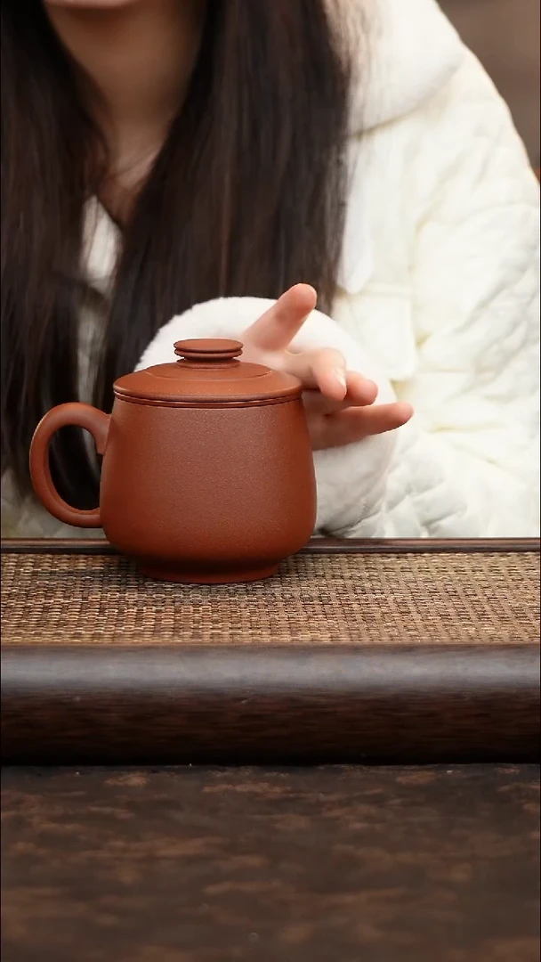 茶杯紫砂紫泥三件套