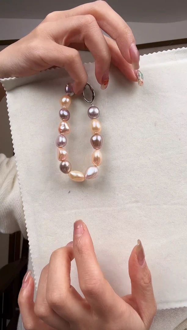 银S925镶嵌手链淡水珍珠淡水珍珠全珠设计款手链