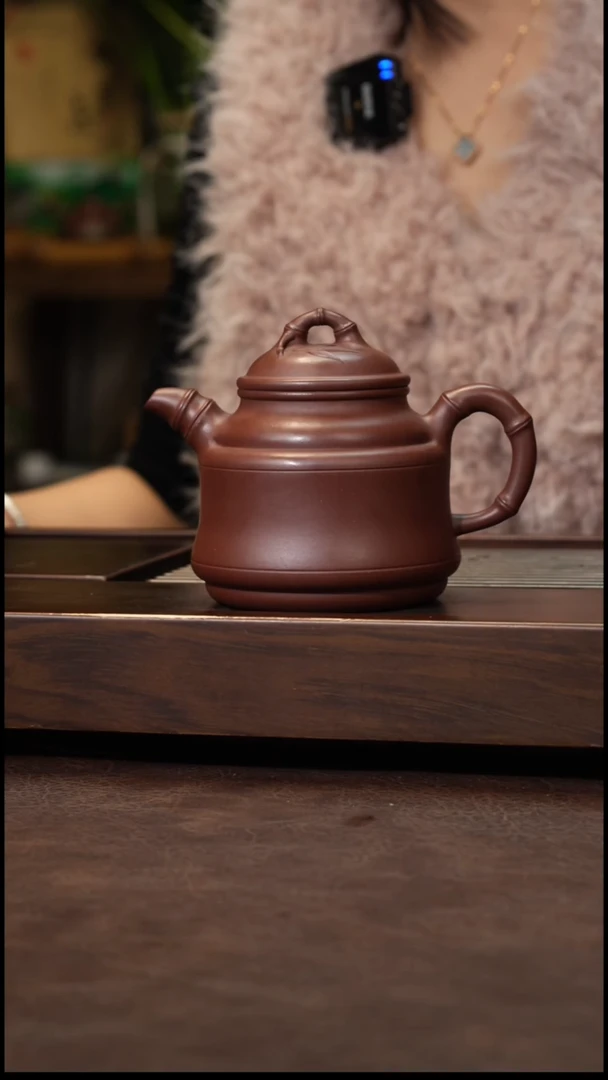 茶壶紫砂紫泥竹鼎260cc左右
