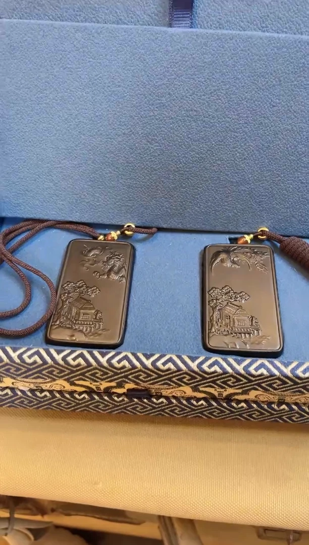 【闪购商品】和田玉玉牌未镶嵌和田玉龙凤对牌 M042