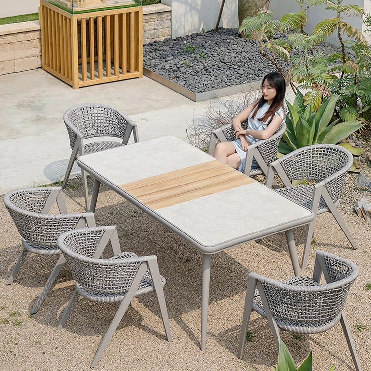 户外桌椅庭院室外露台餐桌椅子阳台休闲桌椅组合网红露天藤编桌椅