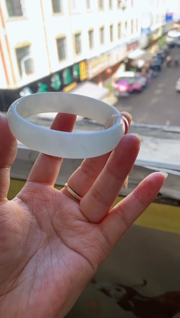 未镶嵌手镯翡翠（高货捡漏 ）满圈糯化冰透胶淡蓝   贵妃 2号
