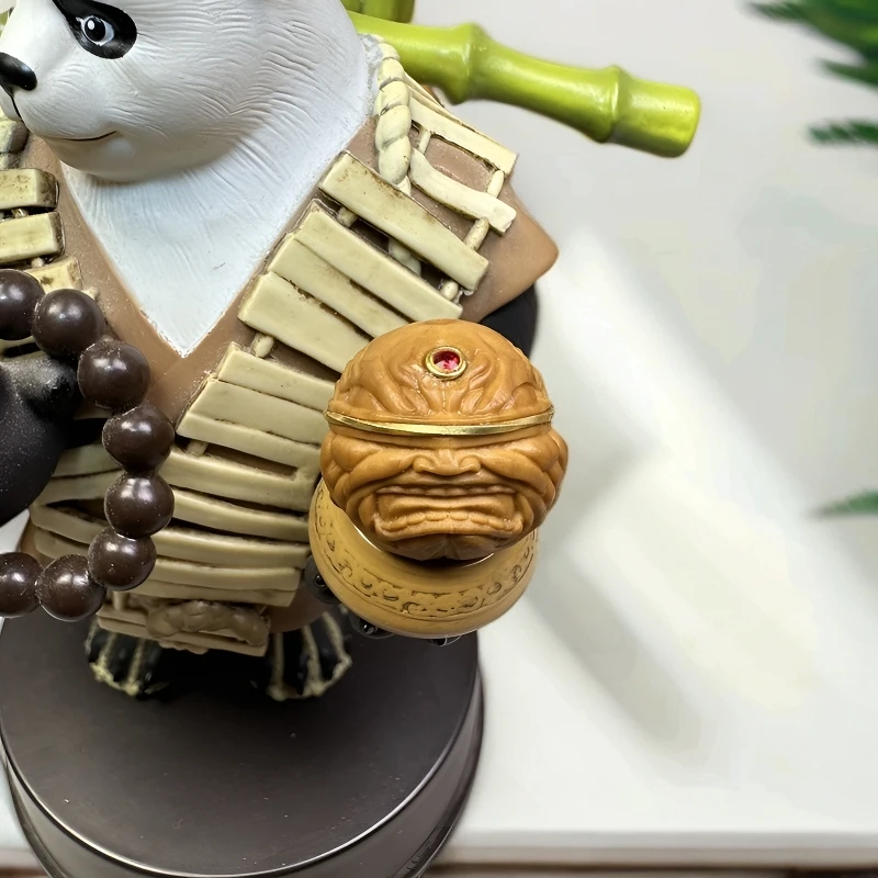 「镶铜盲僧」精工猴头核桃雕刻 孔道镶嵌猴头配饰