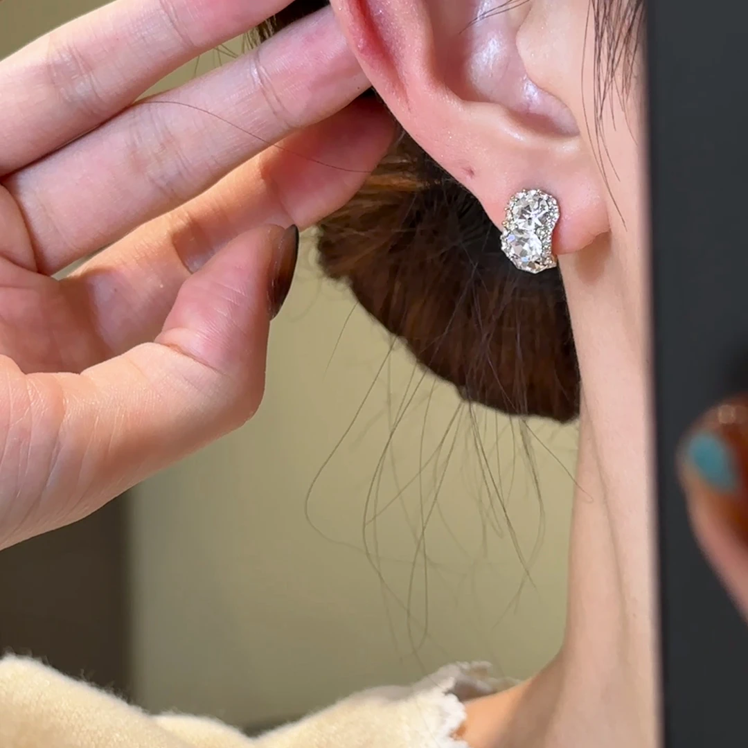 H546 韩国小众锆石耳钉气质轻奢时尚百搭