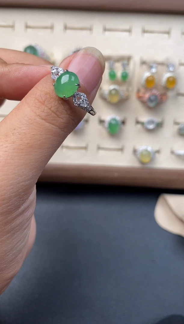 定制翡翠银S925镶嵌85868568