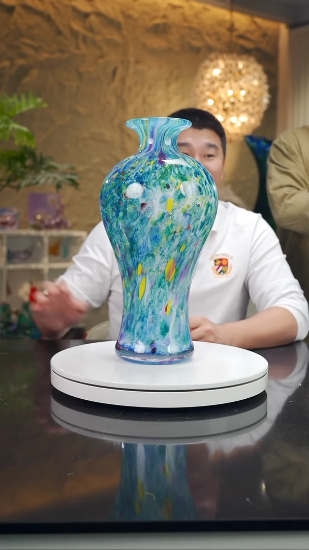 摆件用****3设计款蓝彩莫奈花瓶专属价