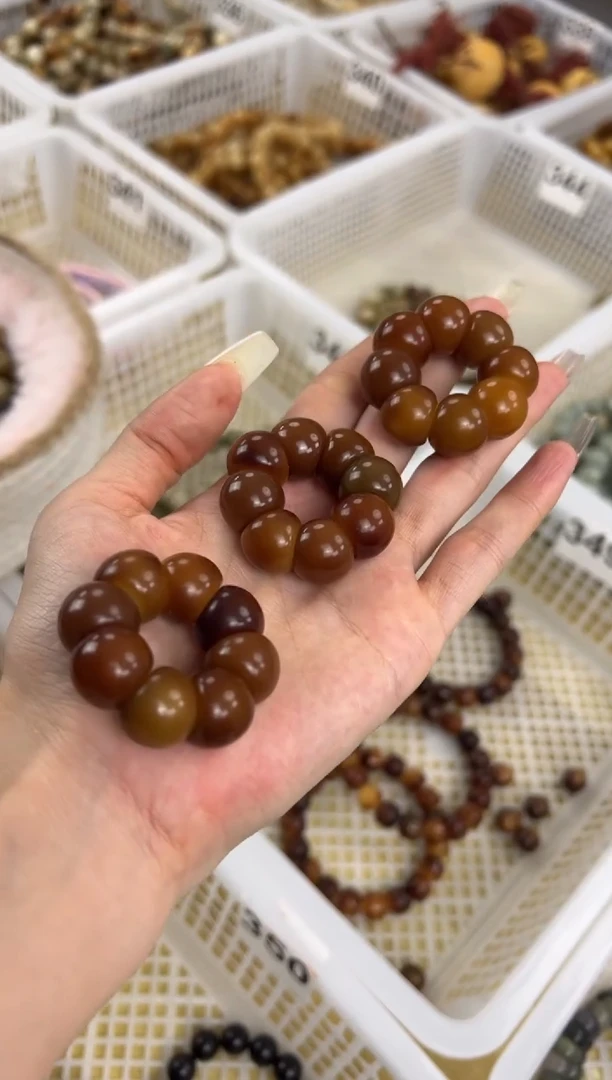 手串菩提根/象牙果菩提根14mm花瓣儿手捻默认瑕黄色
