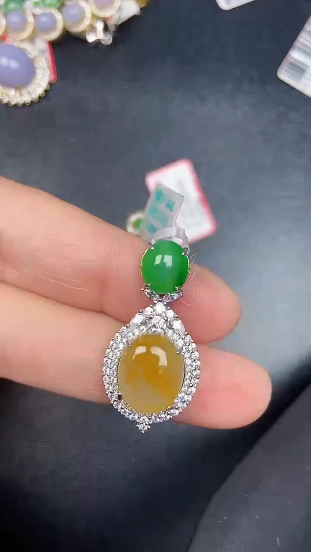 银S925镶嵌戒指翡翠2490