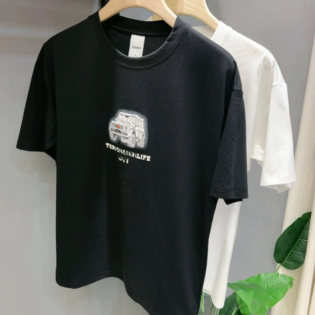 A078圆领男童短袖T恤夏季新款美式重磅宽松休闲T恤上衣