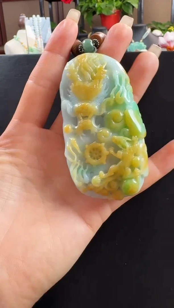 颈饰未镶嵌翡翠龙牌