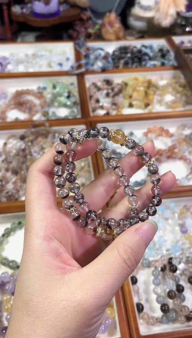 未镶嵌手串水晶天然半盆绿幽灵手串