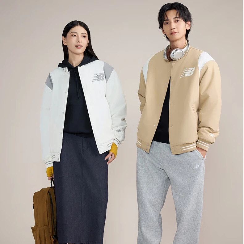 【流光风】NB入秋穿搭 情侣款棒球领飞行员休闲时尚夹克AMJ43368