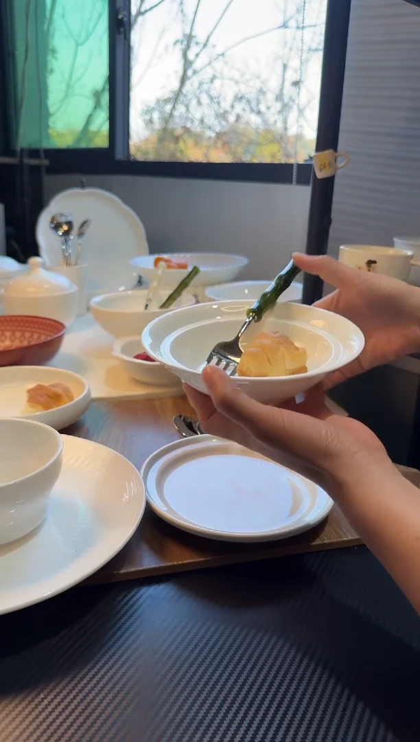 陶瓷7英寸小草帽一人食不带勺叉