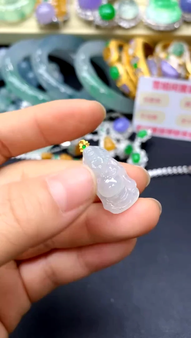 颈饰18K金镶嵌翡翠176-中国好珍宝