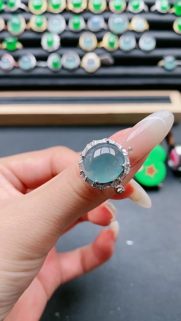 【闪购商品】翡翠戒指银S925镶嵌111111111