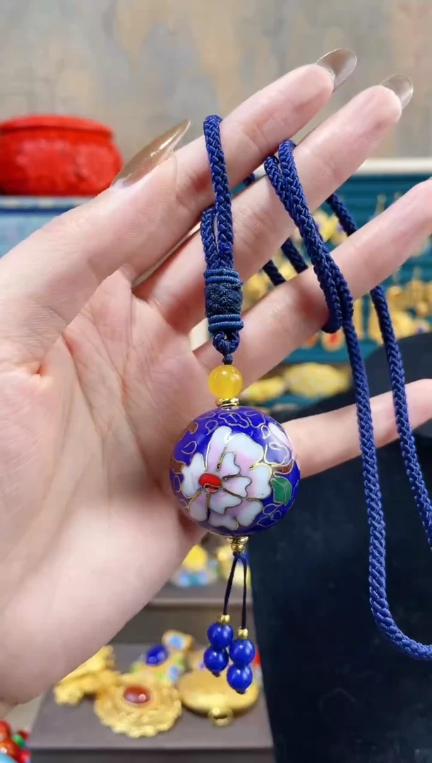 【闪购商品】非遗景泰蓝3.0单珠编绳款宝蓝