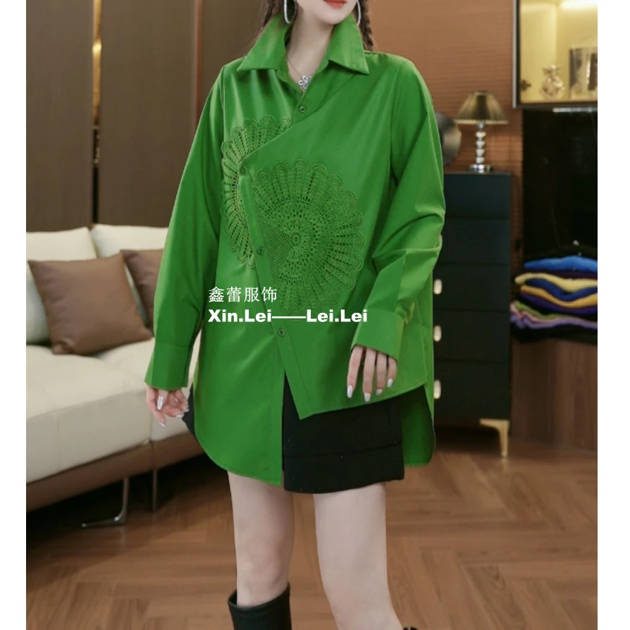 【鑫蕾】新款时尚设计衬衫圆形花边气质衬衣28636