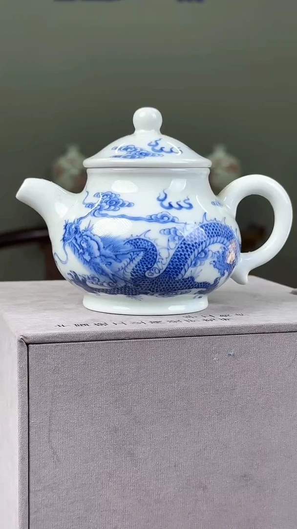 壶甄选-青花龙纹圆壶