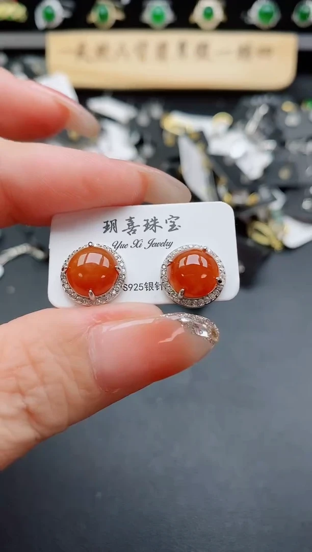 银S925镶嵌戒指翡翠1