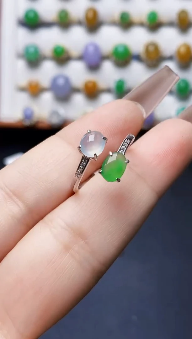 银S925镶嵌戒指翡翠1542