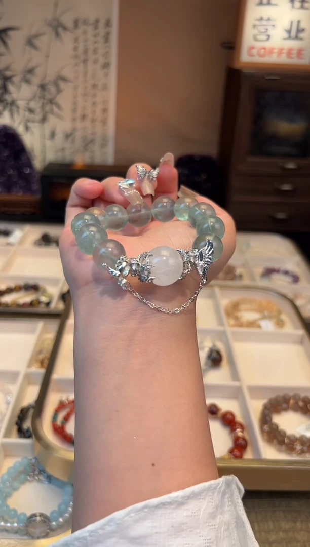 【闪购商品】烟晶手链合金绿萤石