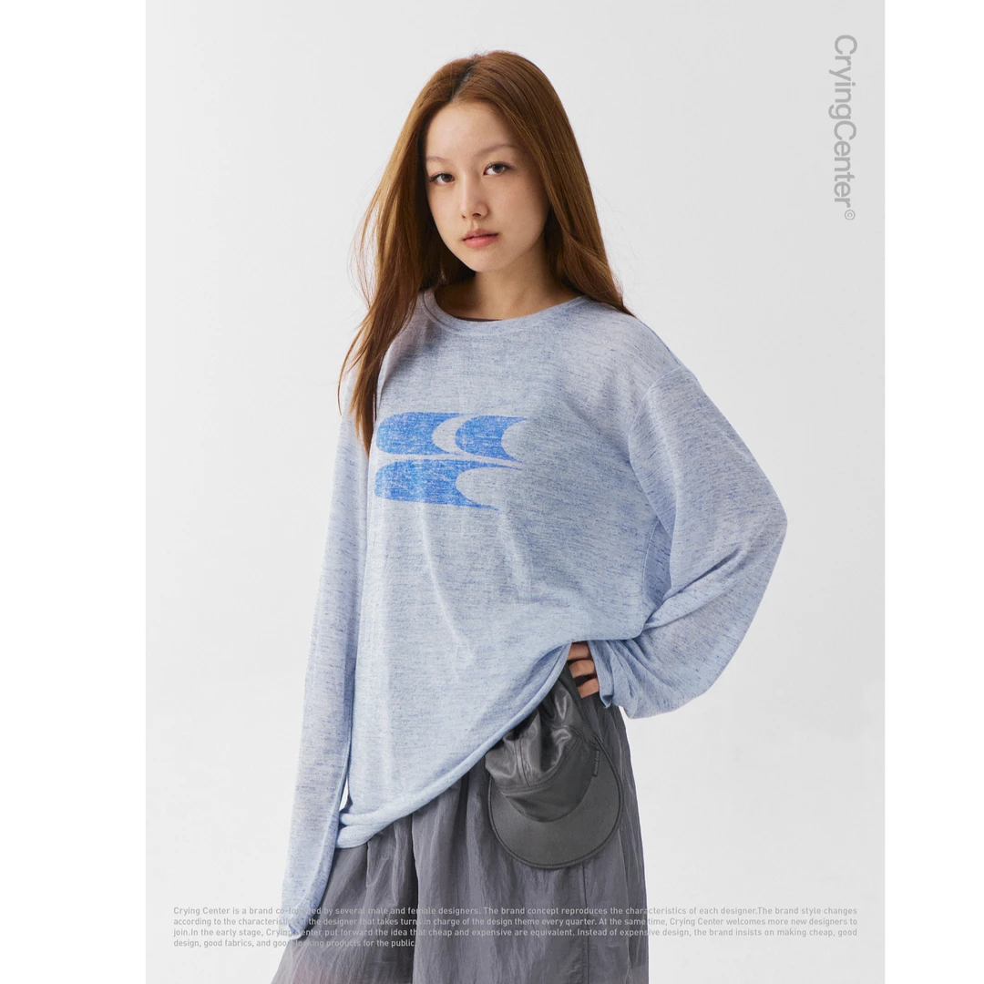 Crying center/哭喊中心航海系列半透logo罩衫物理防晒透气薄款