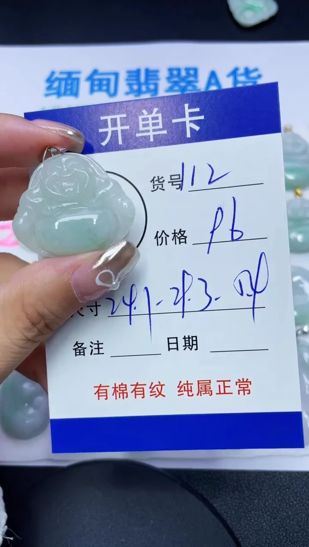 翡翠未镶嵌吊坠(赠链)112