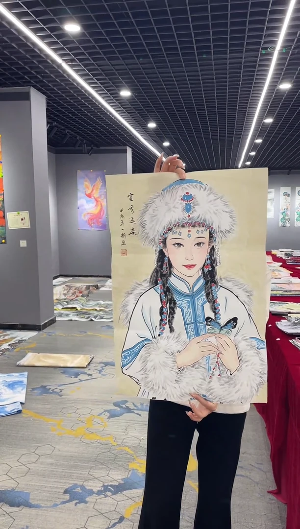 真人名画手工手绘