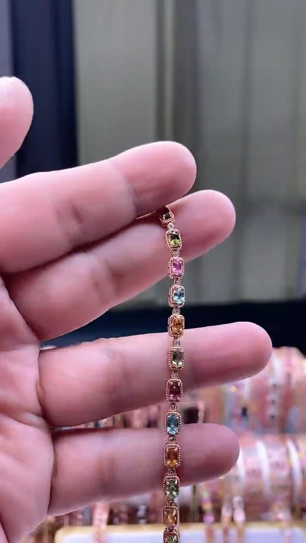 【闪购商品】碧玺手链银S925镶嵌534354345354