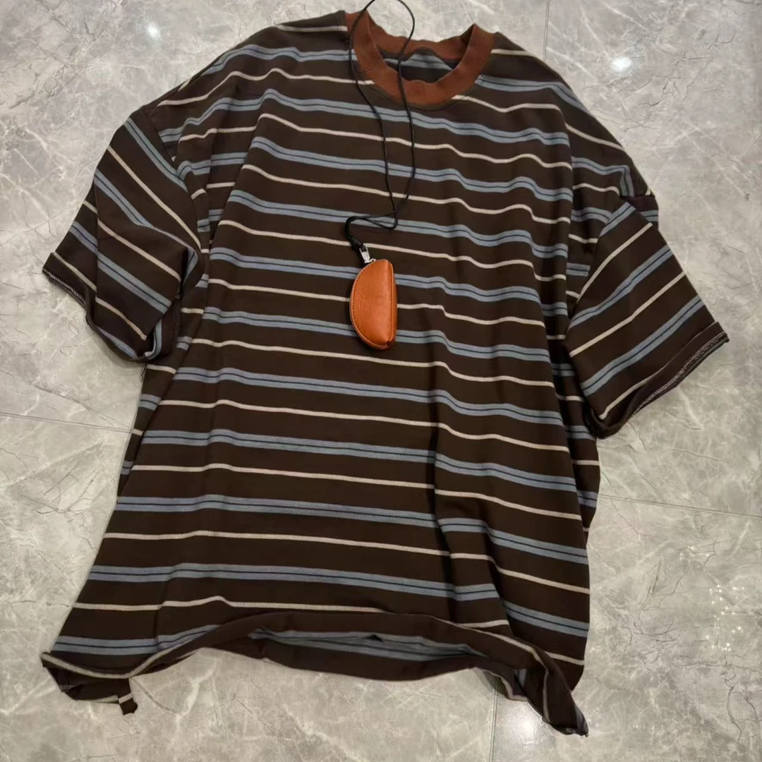 新款欧版大版条纹T恤