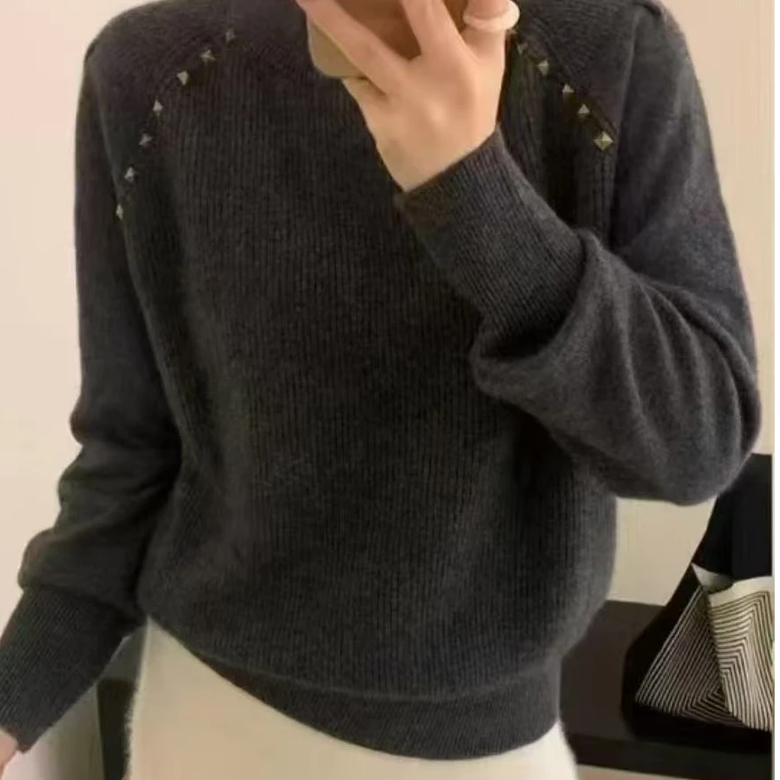 【WJ】秋款   石   8721  三色针织上衣（均码）