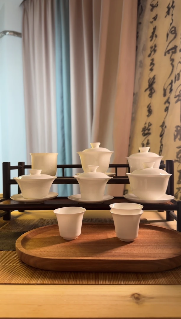 肥**-120cc马蹄盖碗不要底＋55主人杯＋45杯*2