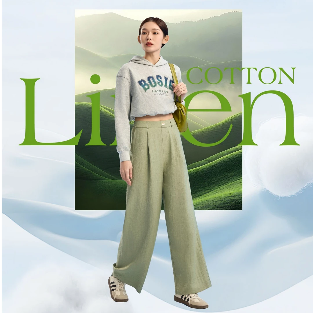 麻小姐阔腿裤显瘦棉麻垂感慵懒松弛感百搭时尚休闲裤女春夏薄款