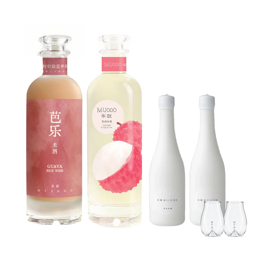 糯言 米就MIJOOO  荔枝米酒500ml+芭乐米酒500ml+小白瓶320ml*2